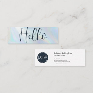 Minitarjeta De Visita Logotipo moderno holográfico de empleado con letra