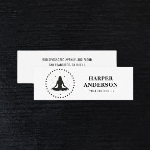 Minitarjeta De Visita Logotipo profesional del instructor de yoga de mod