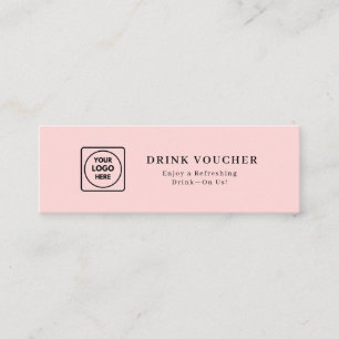 Minitarjeta De Visita Logotipo Rosa Vale de Bebida Personalizado para