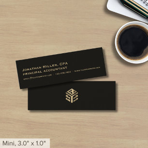 Minitarjeta De Visita Logotipo simple de Personalizado negro