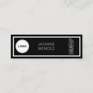 Minitarjeta De Visita Logotipo Simple Moderno Negro Blanco Artista de Ma