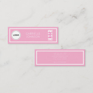 Minitarjeta De Visita Logotipo Simple Moderno Rosa Beige Blanco Estilist