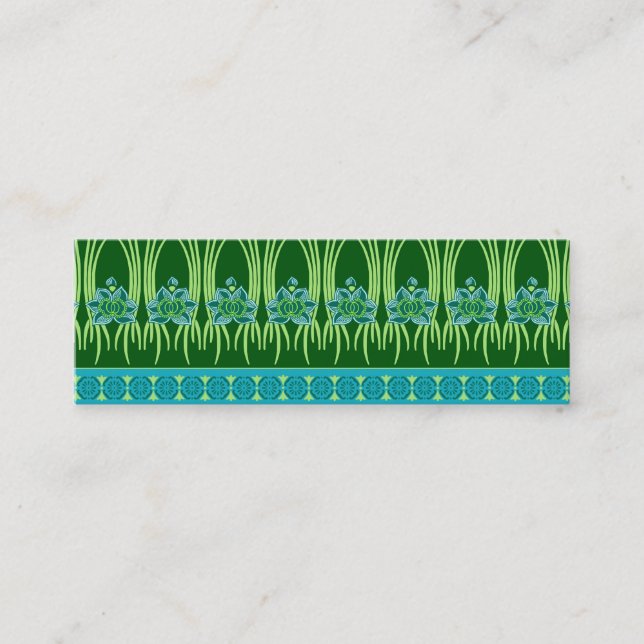 MINITARJETA DE VISITA LOTUS NOUVEAU: ESCENA DEL VERDE AZUL (Anverso)