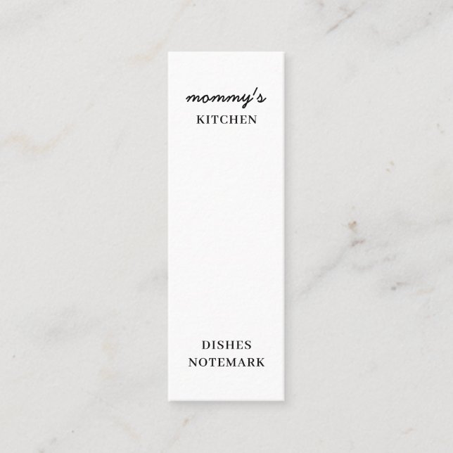 Minitarjeta De Visita Love Is Mom’s Cooking Mini Bookmark (Anverso)