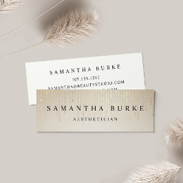 Minitarjeta De Visita Luces de cadena de lluvia dorada