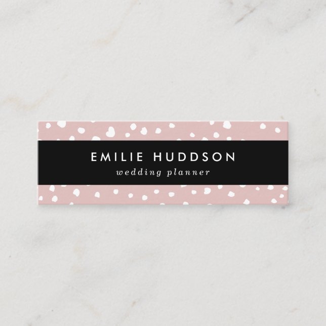 Minitarjeta De Visita Lugares dálmatas rosados, puntos dálmatas, impresi (Anverso)