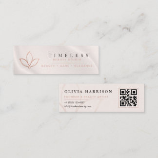 Minitarjeta De Visita Lujo Suave Branding Minimalista de Belleza en Rosa