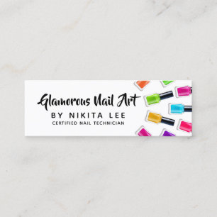 Minitarjeta De Visita Luminoso salón de arte Nail Rainbow Tech en medios