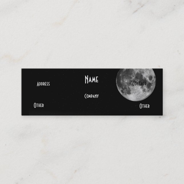 Minitarjeta De Visita Luna negra y blanca (Anverso)