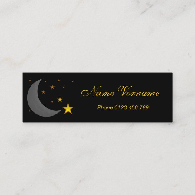 Minitarjeta De Visita Luna y estrellas (Anverso)