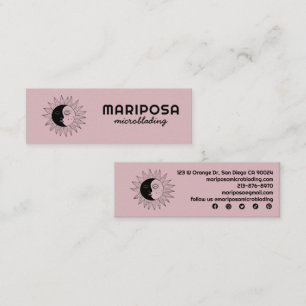 Minitarjeta De Visita Luna y Sol Elegante Salón de Belleza Estético Cute
