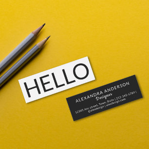Minitarjeta De Visita Magnífica tipografía minimalista Hola elegante mod