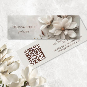 Minitarjeta De Visita Magnolia 3D blanco elegante