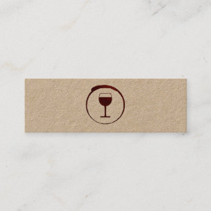 Minitarjeta De Visita Mancha de vino tinto elegante con copa de vino