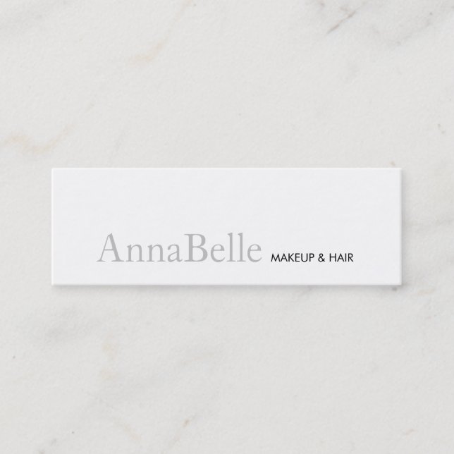 Minitarjeta De Visita Maquillaje blanco simple y salón de belleza estili (Anverso)