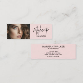 Minitarjeta De Visita Maquillaje de foto con escritura en rosa rubor