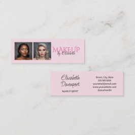 Minitarjeta De Visita Maquillaje de foto de escritura rosa sonrojado neg