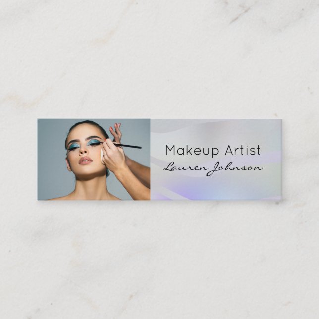 Minitarjeta De Visita Maquillaje de Onda de Gradiente Moderna (Anverso)