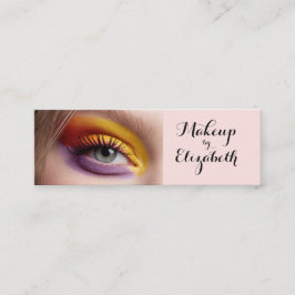 Minitarjeta De Visita Maquillaje Foto Escritura Rosa Rubor Negro