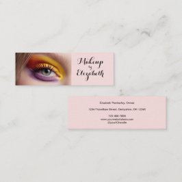 Minitarjeta De Visita Maquillaje Foto Escritura Rosa Rubor Negro
