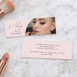 Minitarjeta De Visita Maquillaje fotográfico de escritura en rosa sonroj