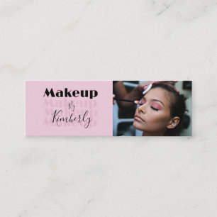 Minitarjeta De Visita Maquillaje fotográfico de escritura negra rosa son