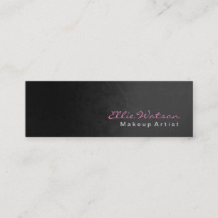 Minitarjeta De Visita Maquillaje Profesional Moderno Gris Oscuro Rosa de