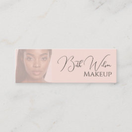 Minitarjeta De Visita Maquillaje Rosa Elegante 1 foto Negocio 