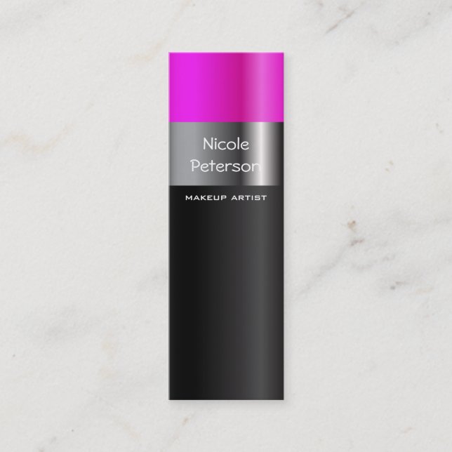 Minitarjeta De Visita Maquillaje rosado del lápiz labial (Anverso)