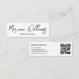 Minitarjeta De Visita maquillaje y clavos de código qr elegante y minima