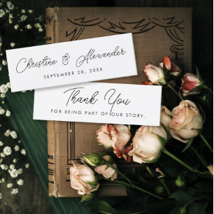 Minitarjeta De Visita marcador de favor de boda simple elegante