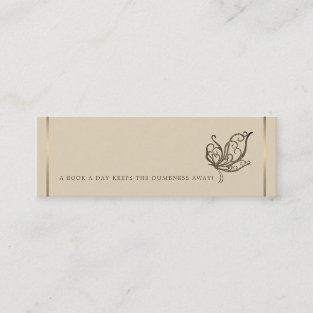 Minitarjeta De Visita Marcador elegante de mariposa (Anverso)