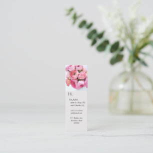 Minitarjeta De Visita Marcador rosa ranunculus 