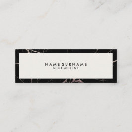 Minitarjeta De Visita Marfil de mármol negra profesional minimalista de