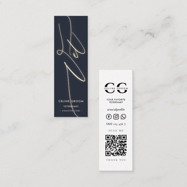 Minitarjeta De Visita Mascota de VET Groom Care Dog Experto en Veterinar (Anverso / Reverso)