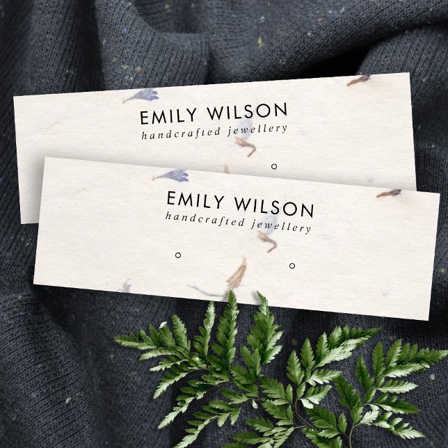 MINITARJETA DE VISITA MAUVE PETAL HANDMADE PAPEL STUD EARRING PANPLAY (Subido por el creador)