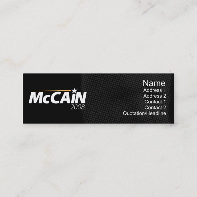 Minitarjeta De Visita McCain - flaco (Anverso)
