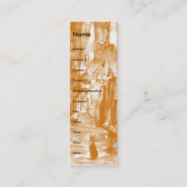 MINITARJETA DE VISITA MEDIEVAL ALLEY DE NOCHE EN FLORENCIA (Anverso)