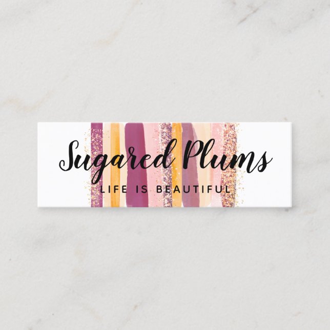 Minitarjeta De Visita Medios sociales de moda y acuarela de moda morado  (Anverso)