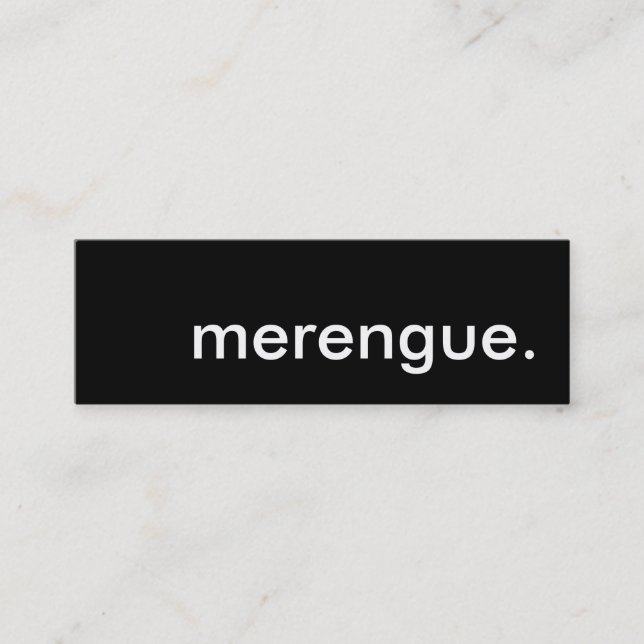 Minitarjeta De Visita merengue. (Anverso)