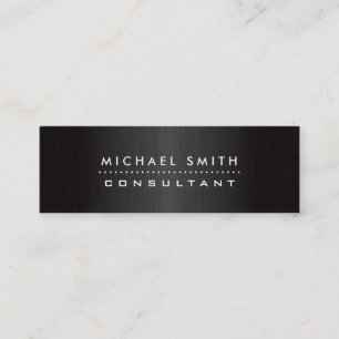 Minitarjeta De Visita Metal cepillado negro moderno elegante profesional