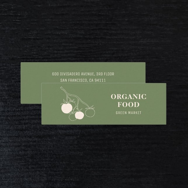 Minitarjeta De Visita Mini alimentos ecológicos orgánicos | Mercado de a (Subido por el creador)