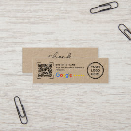 Minitarjeta De Visita Mini Kraft Paper Google Review Thank You