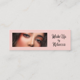 Minitarjeta De Visita Mini Maquillaje Foto Escritura Rosa Rubor Negro