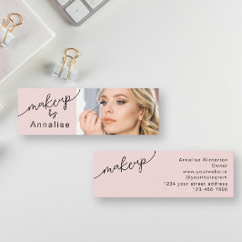 Minitarjeta De Visita Mini Maquillaje Fotográfico Escritura Negra Rosa S