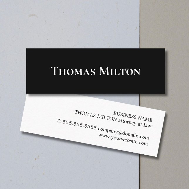 Minitarjeta De Visita Minimal Elegant Black White Attorney Consultant (Subido por el creador)