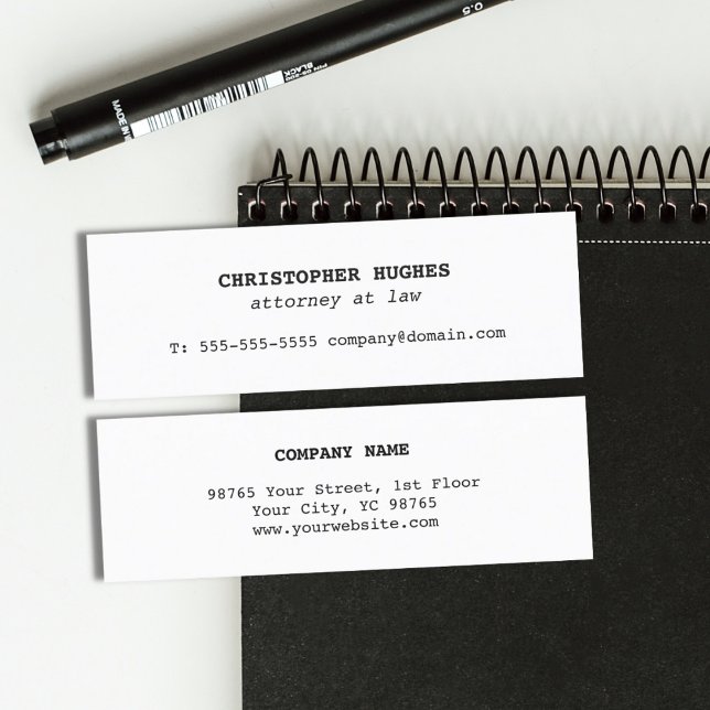 Minitarjeta De Visita Minimalista abogado blanco elegante (Subido por el creador)