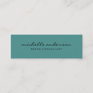 Minitarjeta De Visita Minimalista Aqua Green con texto curvo
