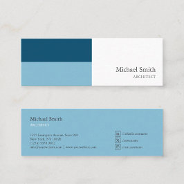 Minitarjeta De Visita minimalista bloques geométricos azul elegante