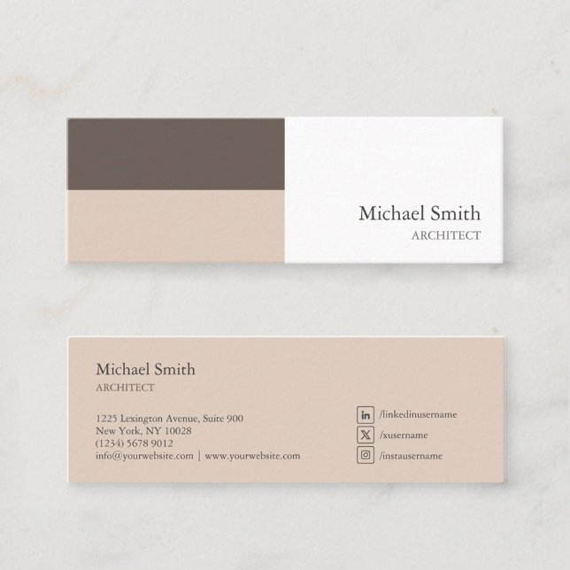 Minitarjeta De Visita minimalista bloques geométricos marrón elegante (Subido por el creador)